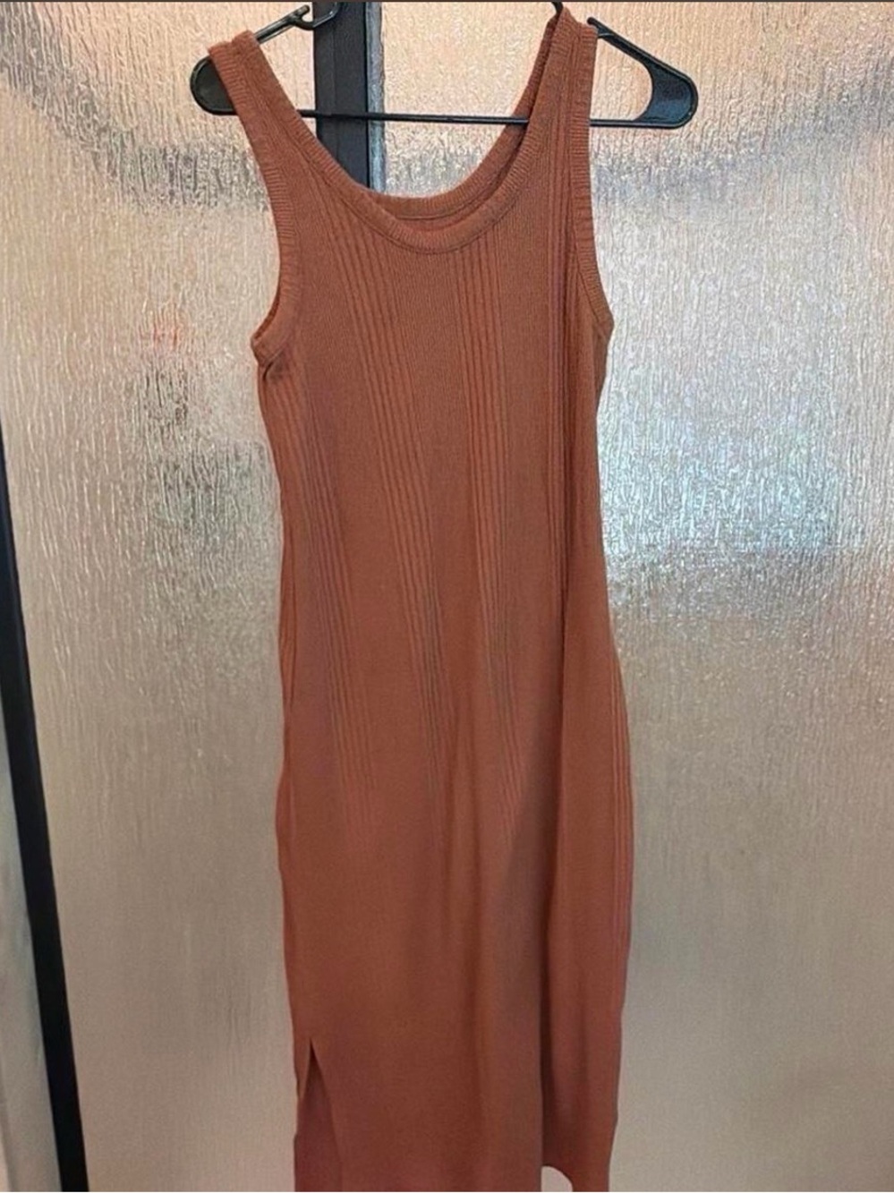 a new day Sleeveless Ribbed Midi Dress in Rust